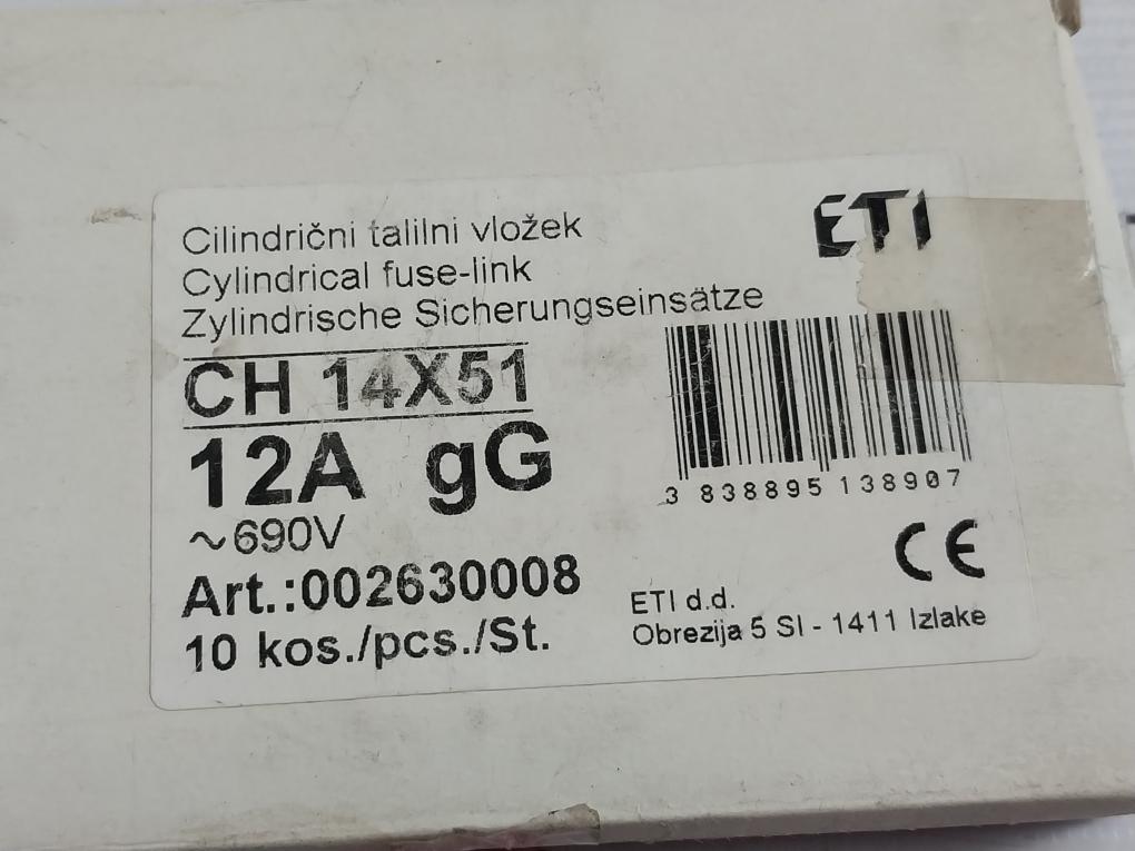 Lot Of 7X Eti 002630008 Cylindrical Fuse-link Ch 14X51