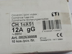 Lot of 7X ETI 002630008 Cylindrical Fuse-Link CH 14X51