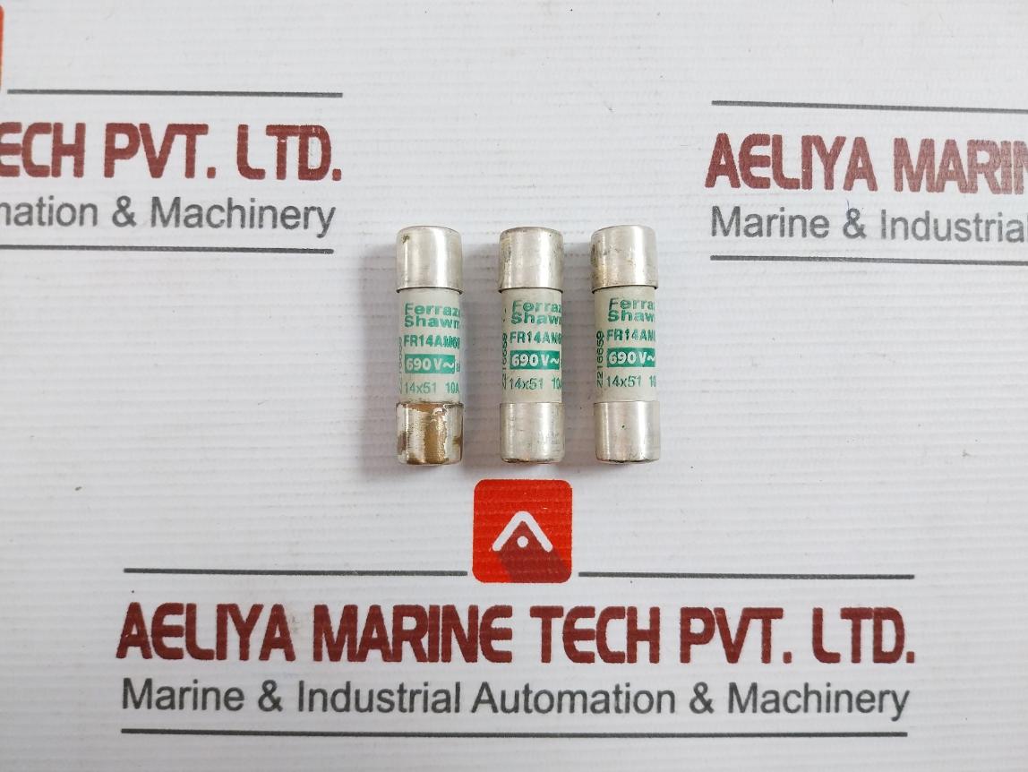 Lot Of 7X Ferraz Shawmut Fr14Am69V10 Cylindrical Fuse-link