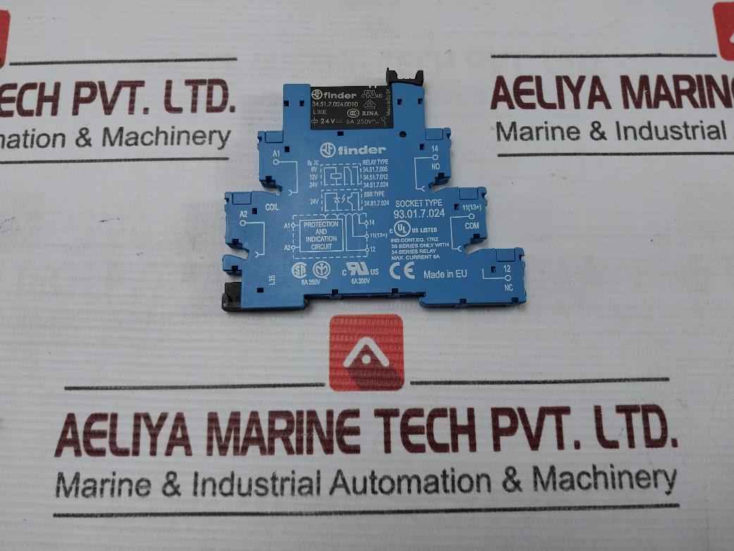 Lot Of 7X Finder 93.01.7.024 Relay Socket 6A 250V