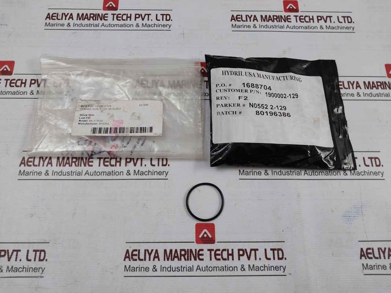 Lot Of 7X Hydril 1900002-129 O-ring Size 2-129, 90 Duro Rev: F2