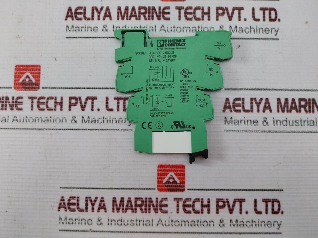 Lot Of 5X Phoenix Contact Plc-bsc-24Dc/21 Relay Base 250Vac /6A 24Vdc 2966016