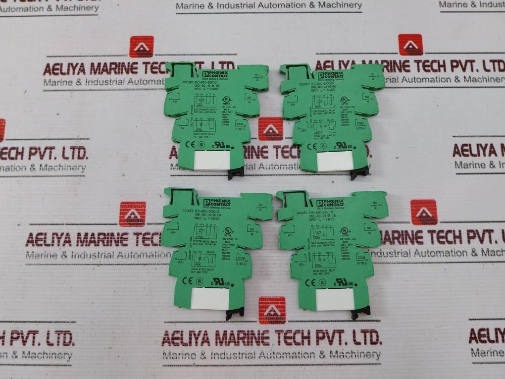 Lot Of 7X Phoenix Contact Plc-bsc-24Dc/21 Base And Relay 250Vac 6A