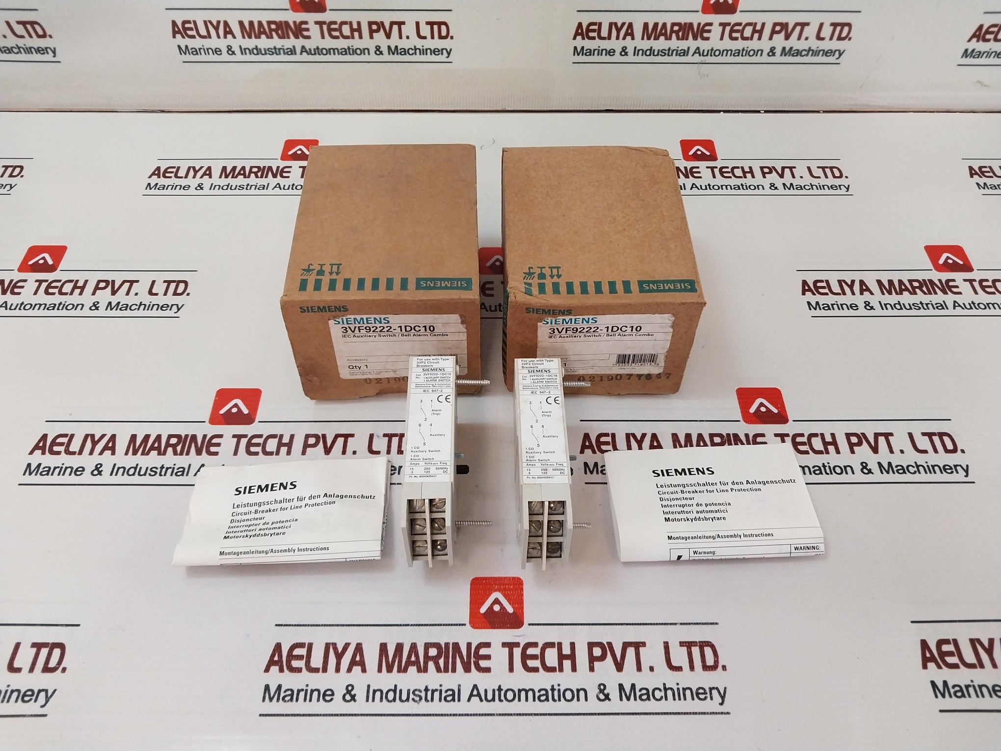 Lot of 7X SIEMENS 3VF9222-1DC10 IEC Auxiliary Switch/ Bell Alarm Combo