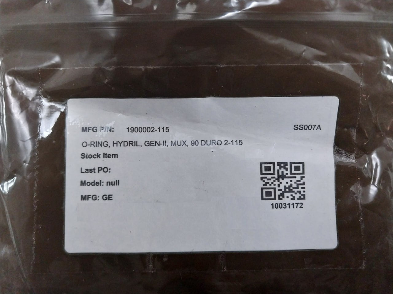 Lot Of 8X Ge 1900002-115 Seal O-ring Gen-ii, Mux, 90 Duro 2-115 Ss007A
