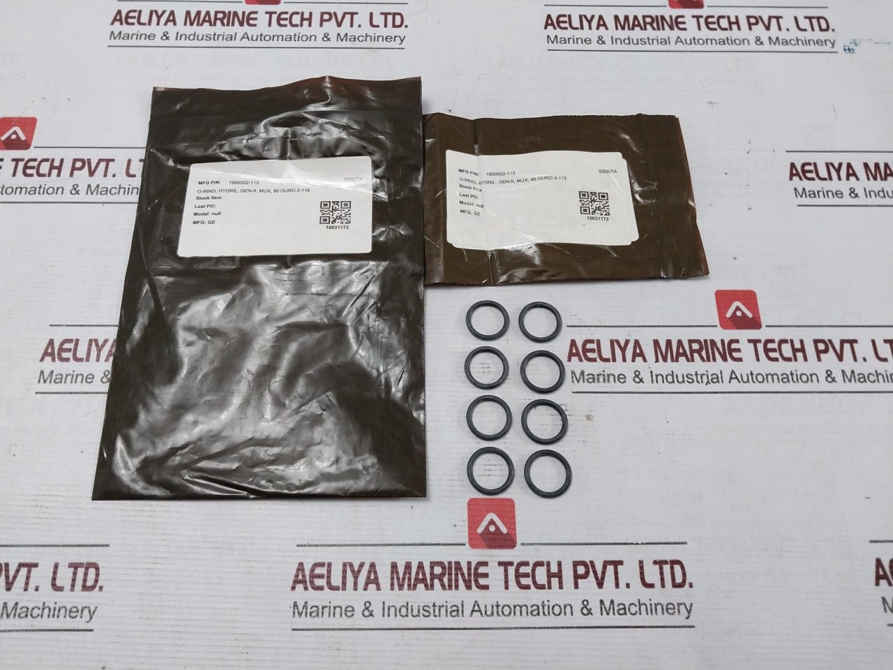 Lot Of 8X GE 1900002-115 Seal O-ring GEN-II, MUX, 90 DURO 2-115 SS007A