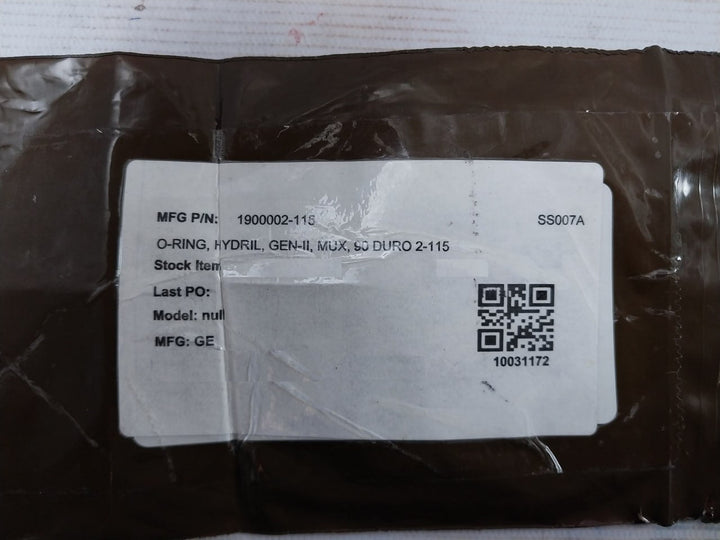 Lot Of 8X GE 1900002-115 Seal O-ring GEN-II, MUX, 90 DURO 2-115 SS007A
