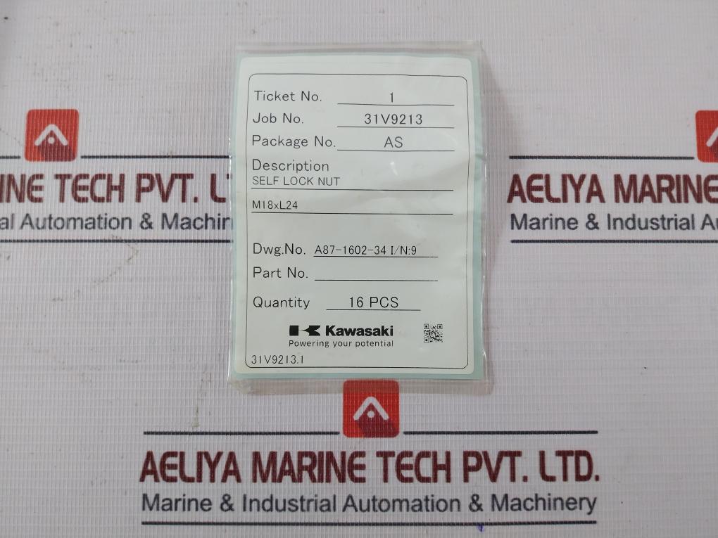 Lot Of 8X Kawasaki A87-1665-34 Self Lock Nut For L.P Flex Coupling M18Xl24