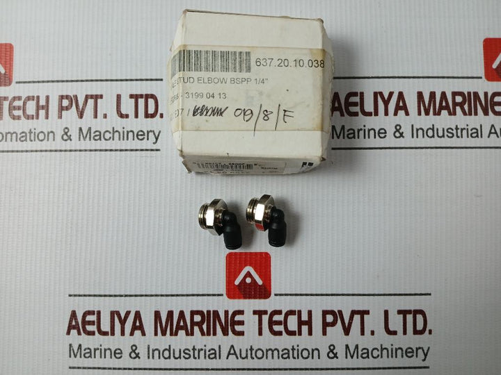 Lot of 8X PARKER 3199 04 13 Push In Male Stud Elbow 4.5/32 4MM-S