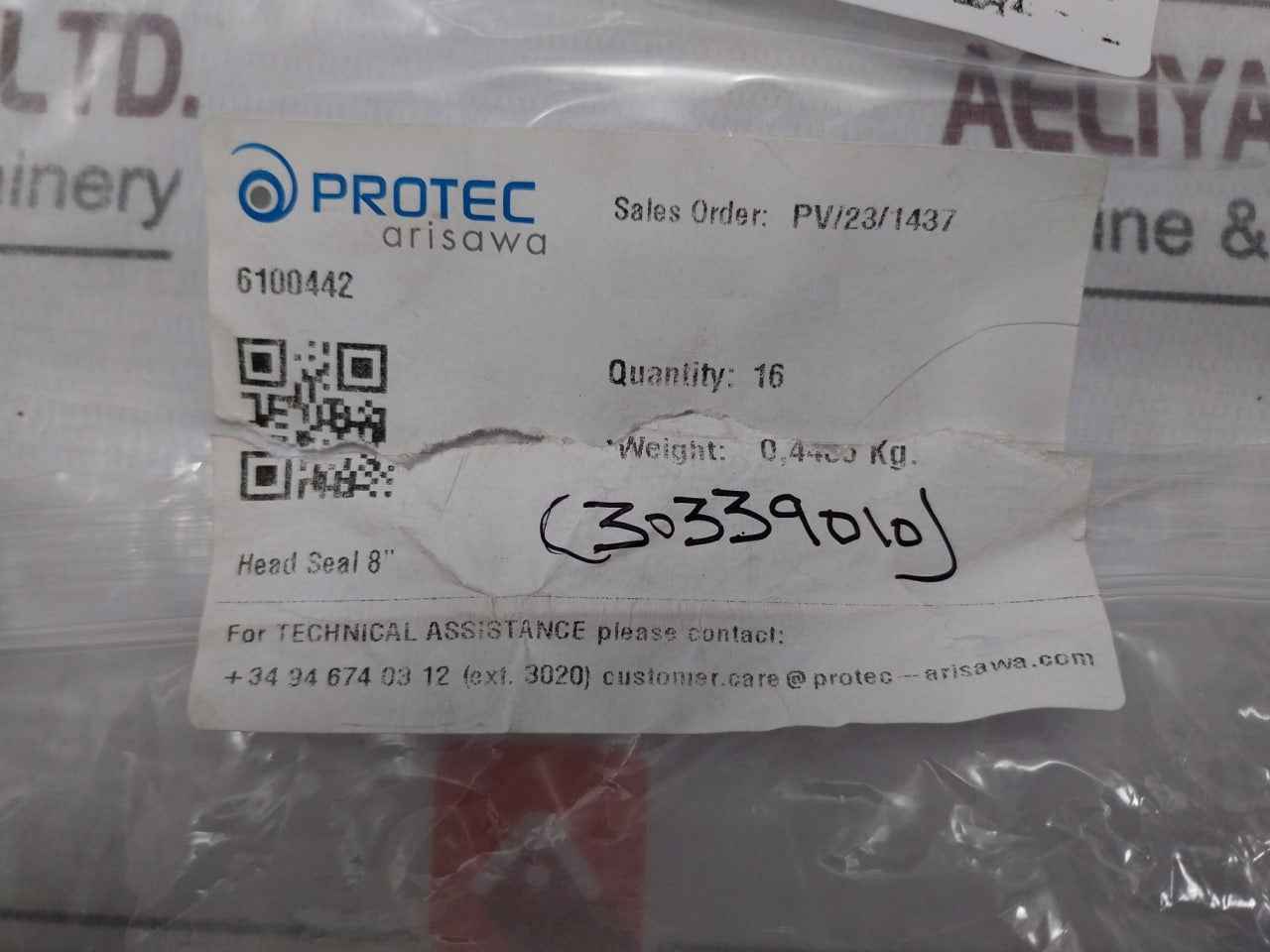 Lot Of 8X Protec Arisawa 6100442 O-ring For Water Maker Application Head Seal 8"