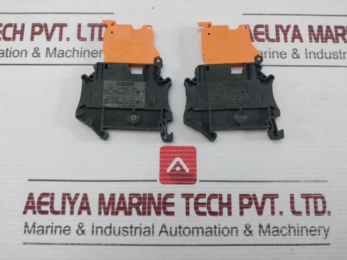 Lot Of 9X Din Rail Terminal Block Phoenix Contact Ut 4-hedi(-p/P)