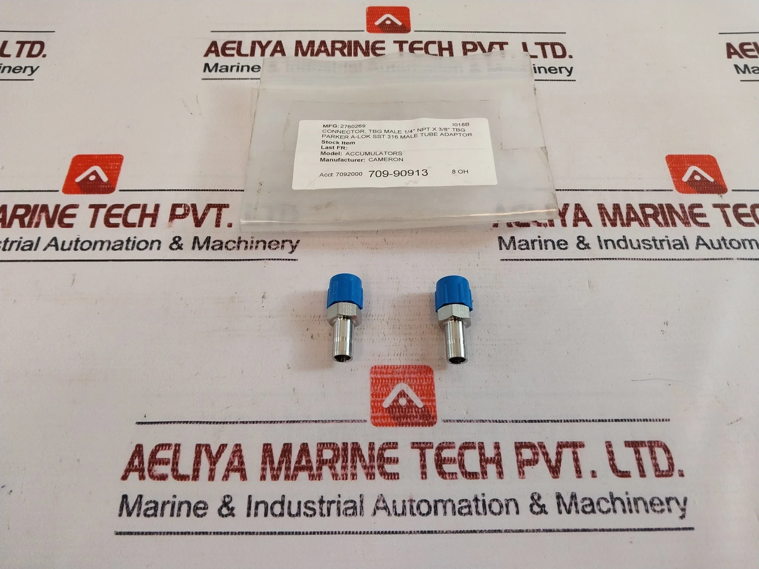 Lot Of 9X Parker Pmi Pc-1/4 Fitting Connector Stainless Steel