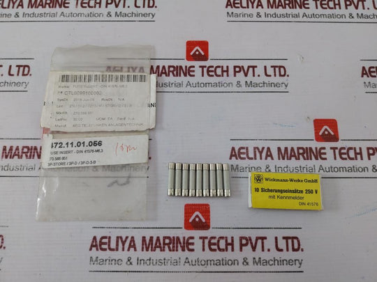 Lot of 9X Wickmann-Werke M6.3/250V Fuse Insert-Din 41576-M6.3