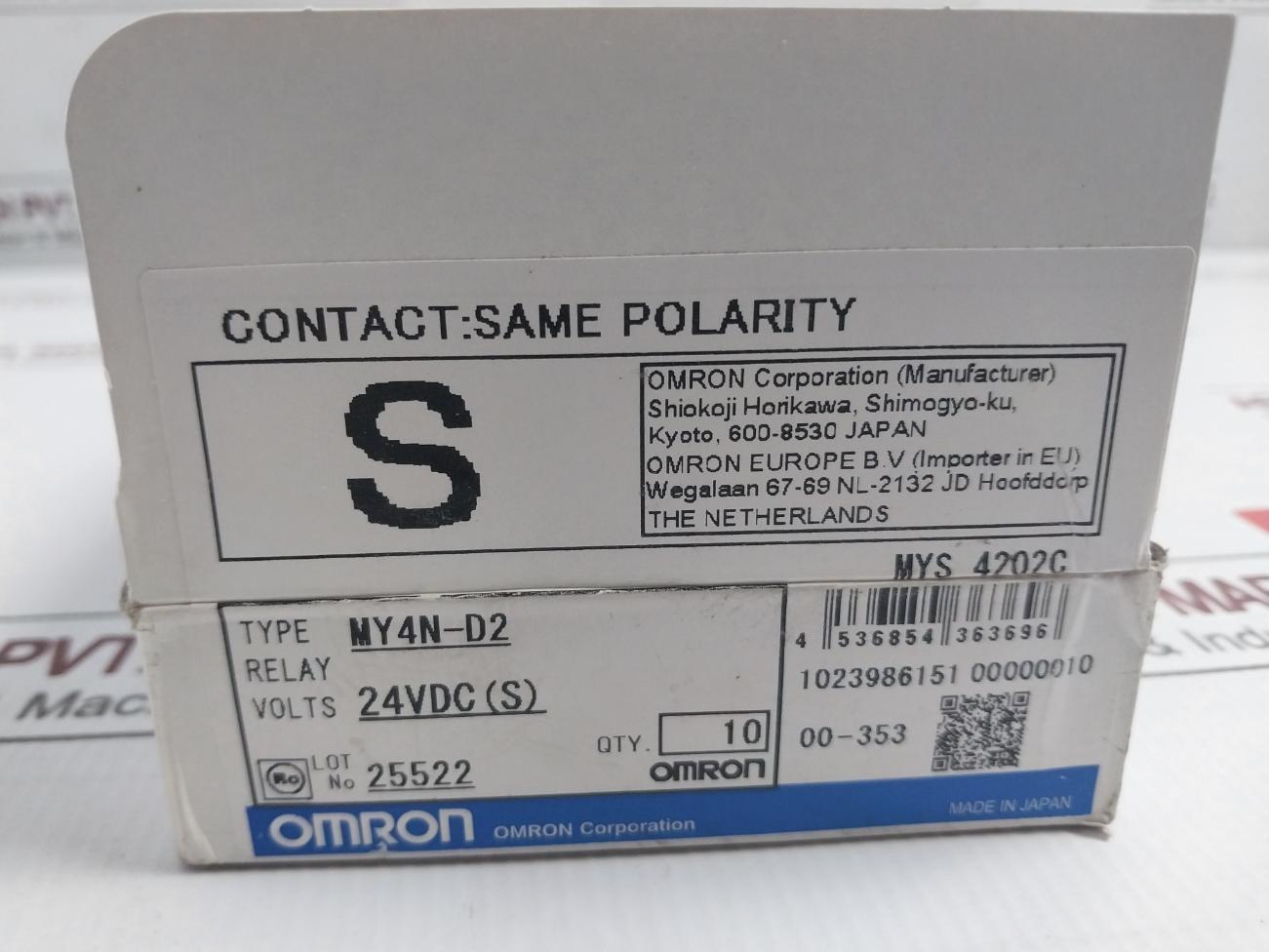 Lot Of 19X Omron My4N-d2 Power Relay 24Vdc