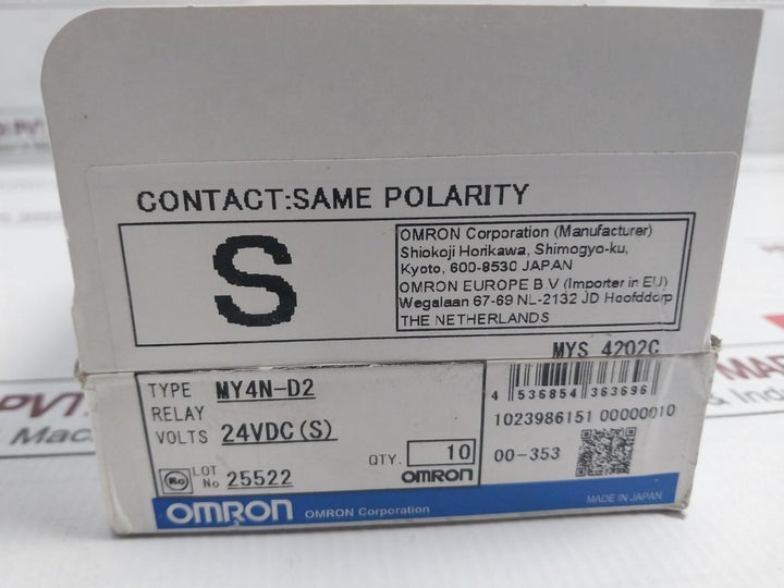 Lot of 19X OMRON MY4N-D2 Power Relay 24VDC