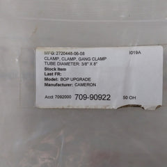 Lot Of 25X Cameron 2720448-06-08 3/8 In Bop Upgrade Tube Gang Clamps Set