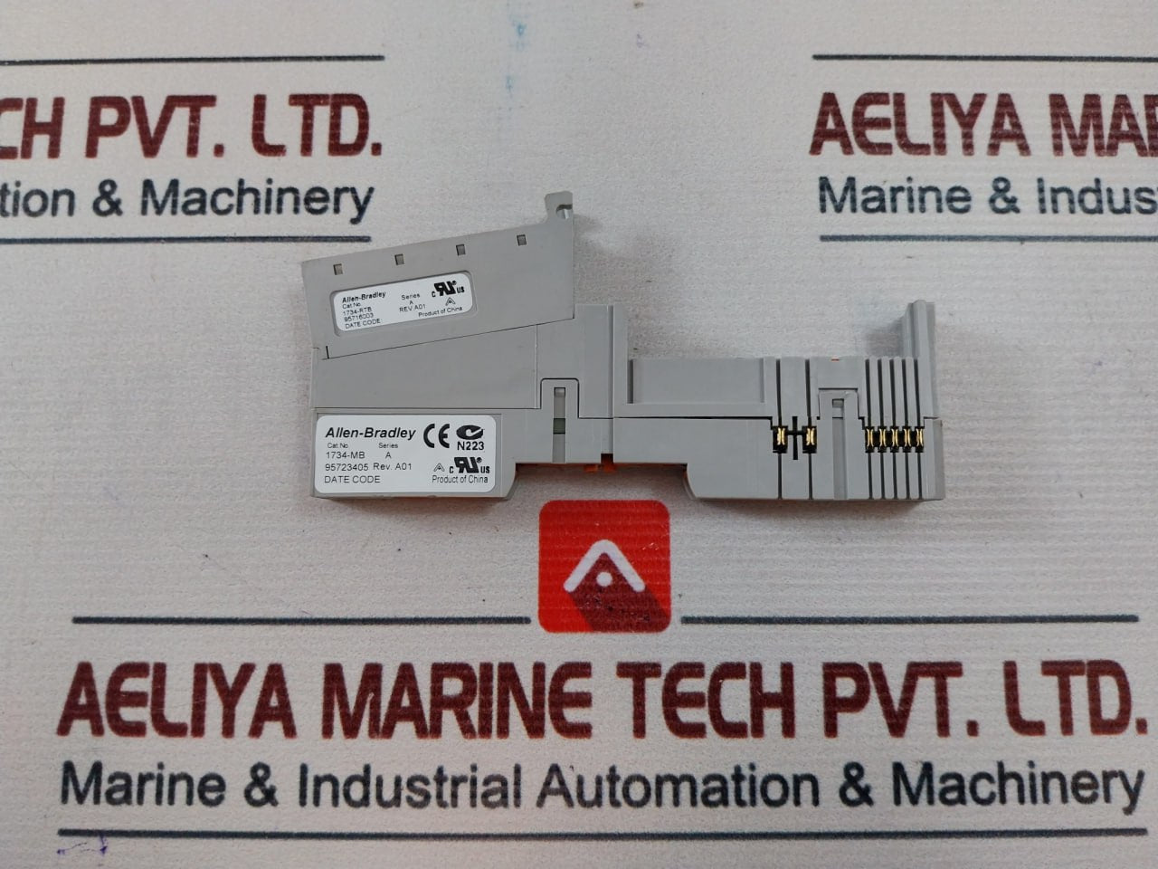 Lot of 2X ALLEN-BRADLEY 1734-MB Series A Point I/O Mounting Base Rev A01
