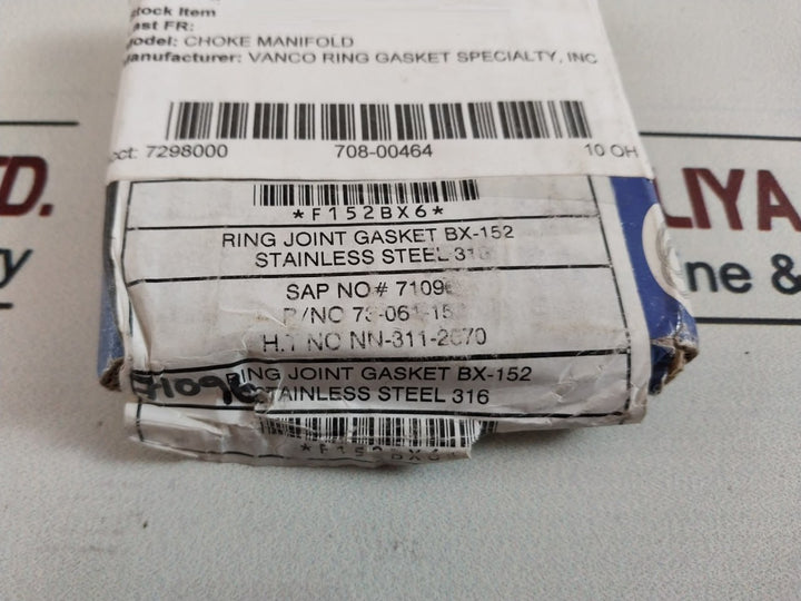 Lot Of 2X Sara-sae 6A-0984 Ring Joint Gasket Bx152-316Ss