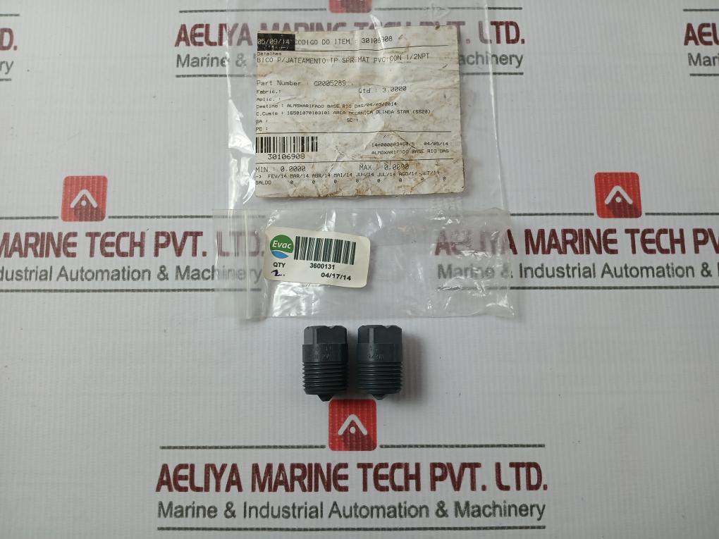Lot Of 2X Spraying Systems 1/2Hh Pvc 29Sq Nozzle G0005289