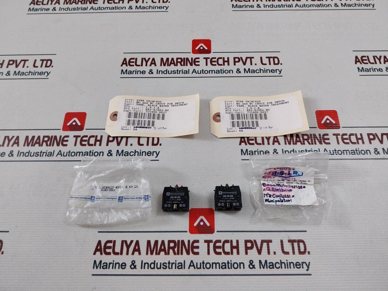 Lot Of 2X Telemecanique Zb2-be102 Contact Block 755400-0027