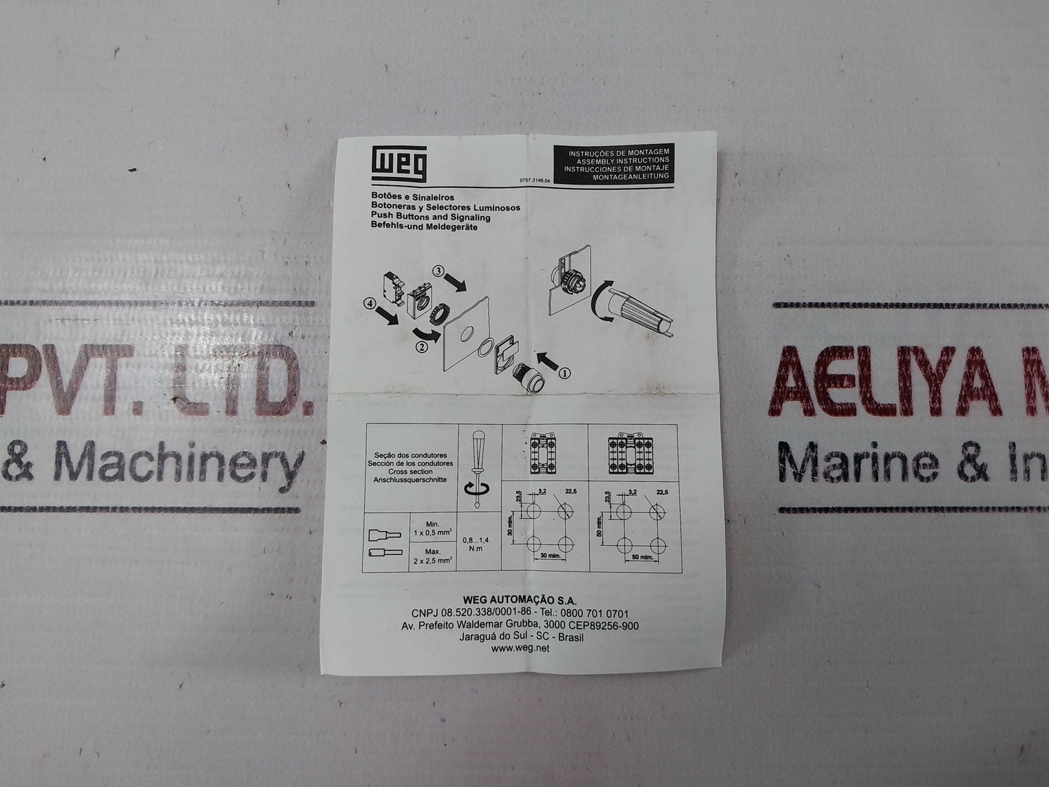 Lot of 2X Weg CSW-BF2 Push Buttons And Signaling 11488087