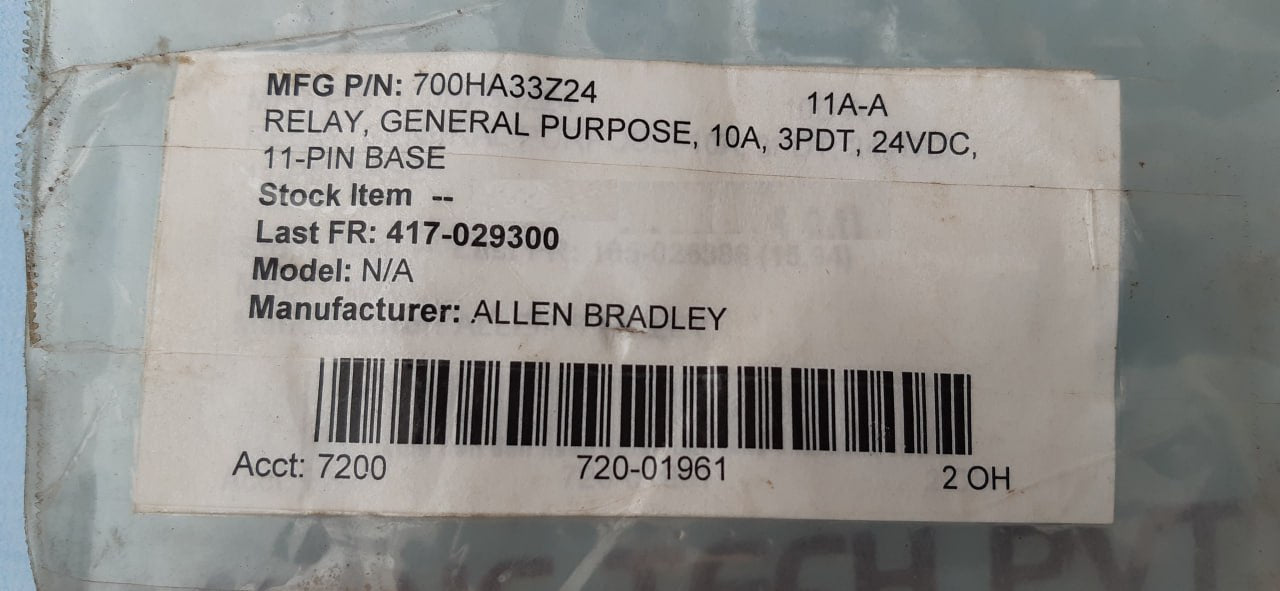 Lot Of 2X Allen-bradley 700-ha33Z24 Series C General Purpose Relay 10A Or 1/2Hp - Aeliya Marine Tech