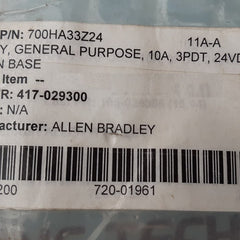 Lot Of 2X Allen-bradley 700-ha33Z24 Series C General Purpose Relay 10A Or 1/2Hp - Aeliya Marine Tech