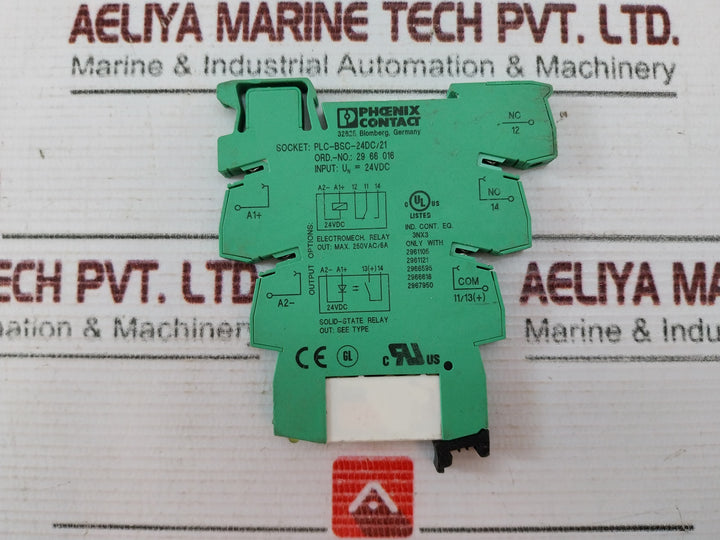 Lot Of 4X Phoenix Contact Plc-bsc-24Dc/21 Relay Base 29 66 016 250Vac/6A 24Vdc