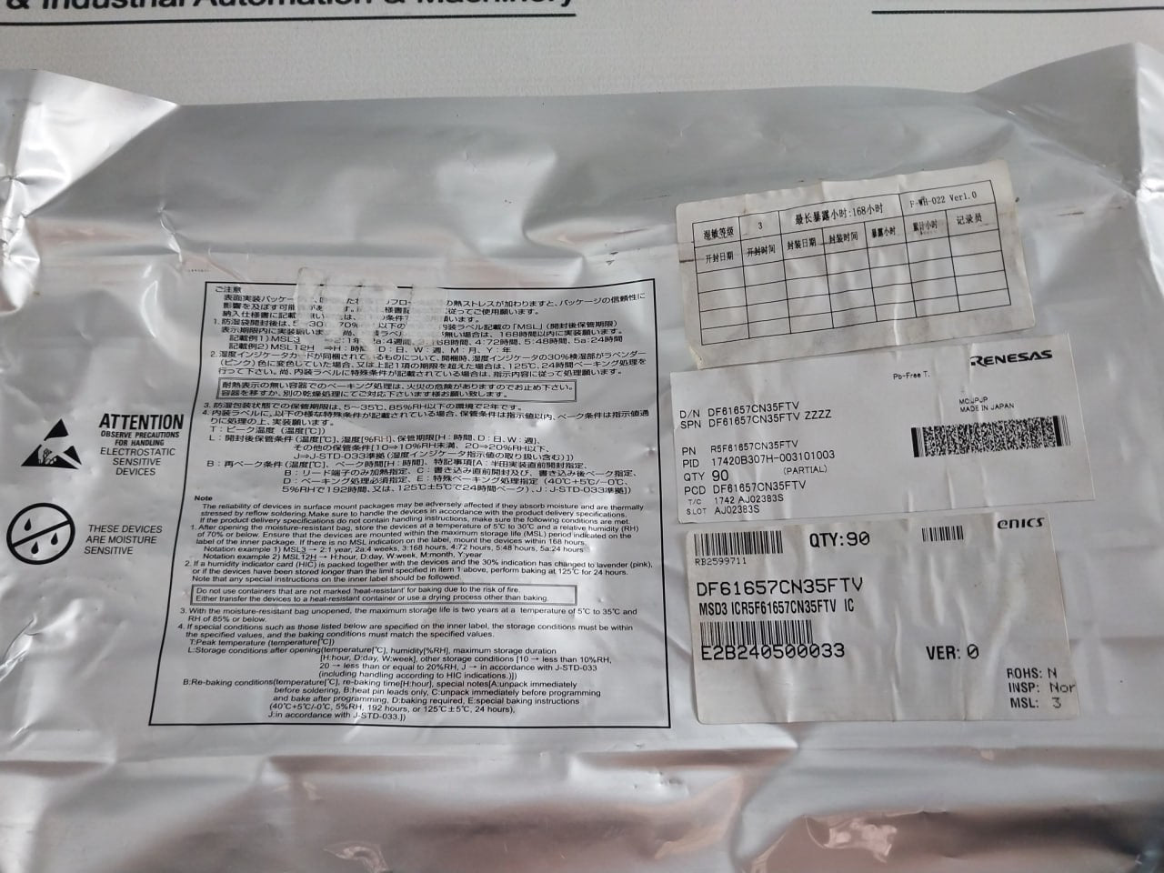 Lot of 3X Renesas PTA65C JEDEC Tray R5F61657CN35FTV