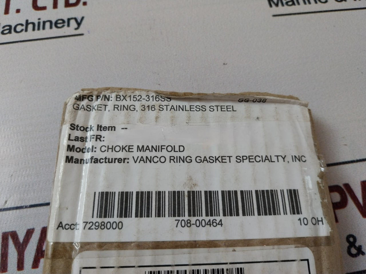 Lot Of 3X Sara-sae 6A-0984 Ring Joint Gasket Bx152-316Ss 7298000 708-00464 10 Oh