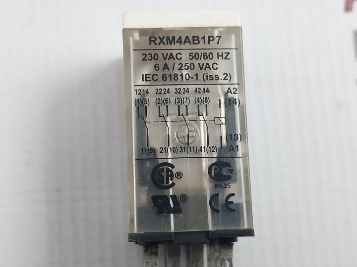 Lot of 3X SCHNEIDER RXM4AB1P7 Miniature Plug in Relay 230 VAC 50/60 HZ
