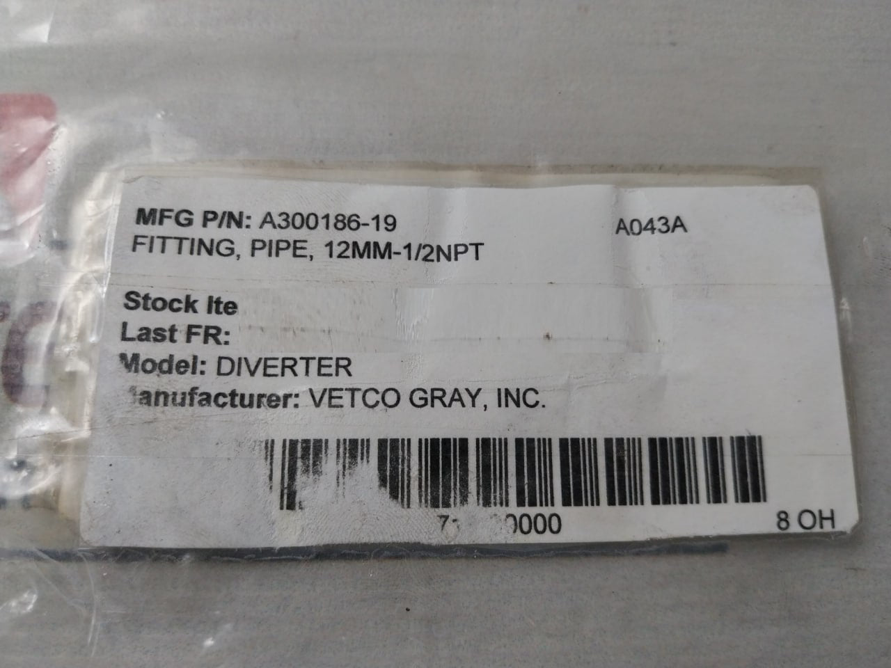 Lot of 3X SWAGELOK 316 Pipe Fitting 12MM-1/2NPT A300186-19