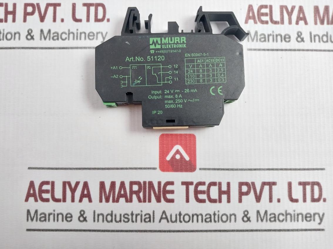 Lot Of 4X Murr Elektronik 51120 Output Relay Input-24V-6Ma Output-8A