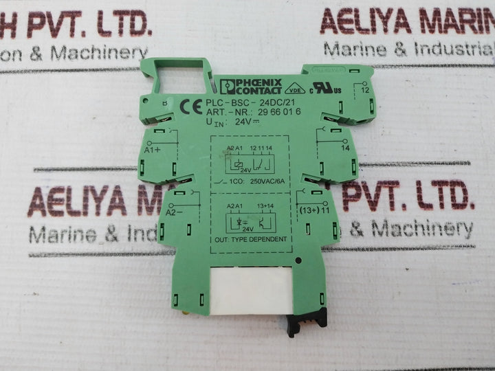 Lot of 5X Phoenix Contact PLC-BSC-24DC/21 Relay Base 250VAC/6A, 24V, 29 66 01 6