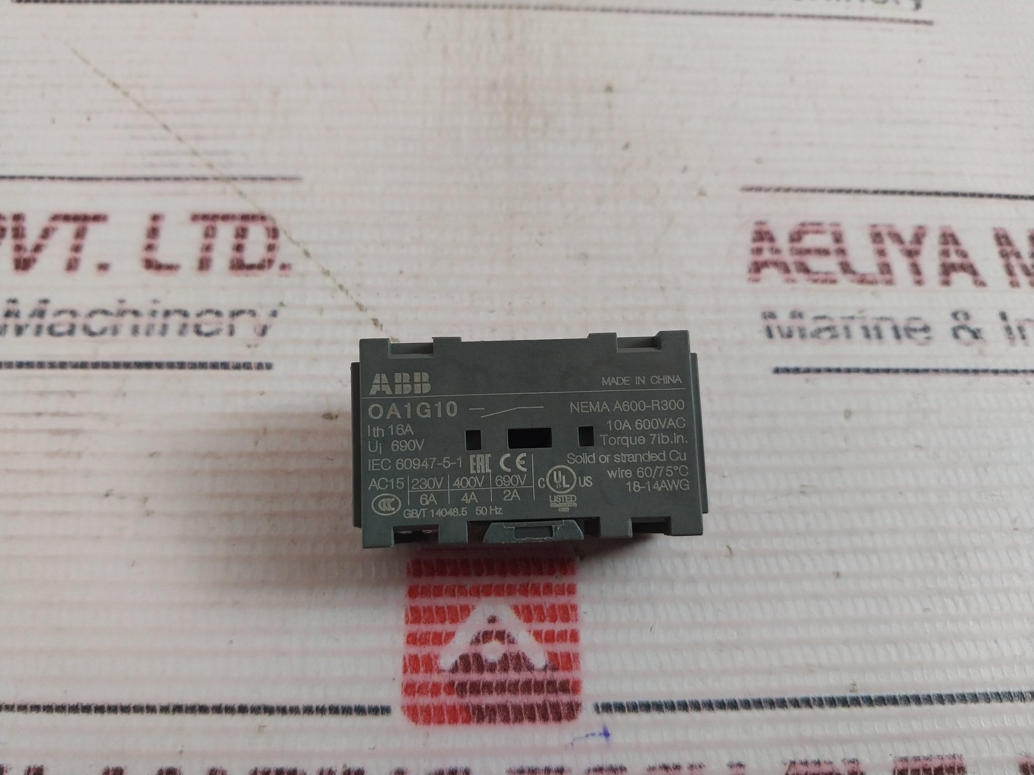 Lot Of 11X Abb Oa1G10 Auxiliary Contact 16A 690V