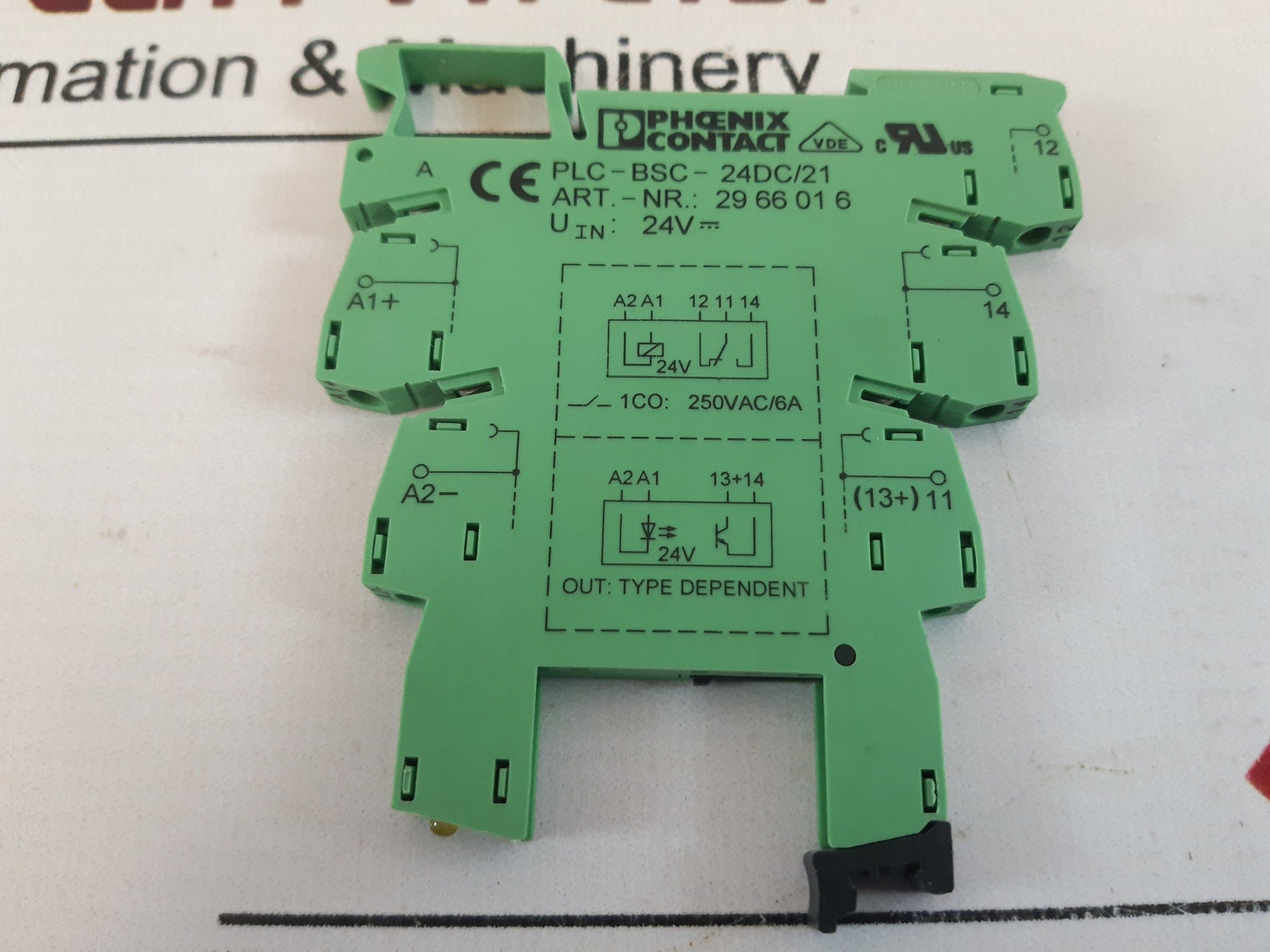 Lot of 7X Phoenix Contact 2966016 Relay Base PLC-BSC-24DC/21