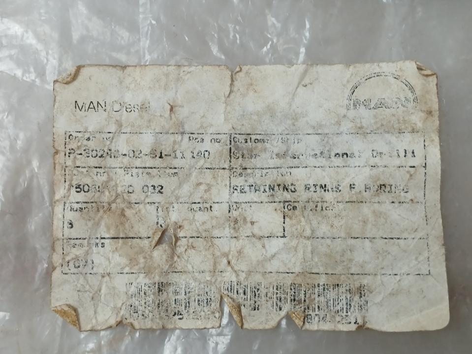 Lot Of 8X Man Diesel P50601-20 032 Retaning Ring Boring