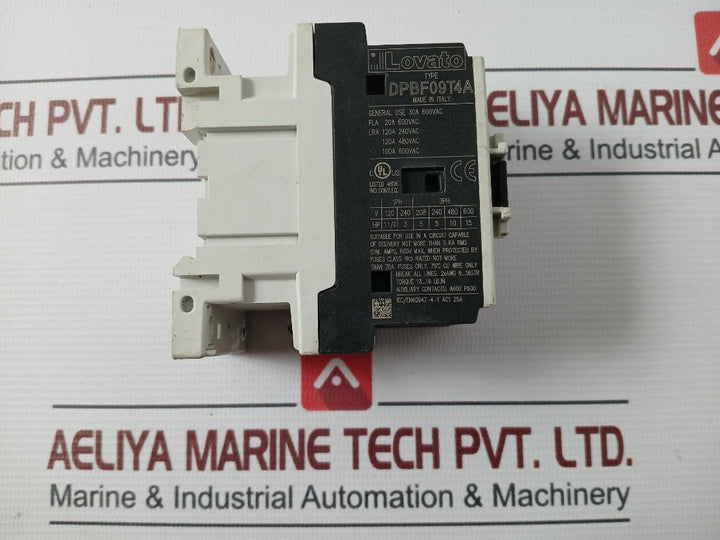 Lovato Dpbf09T4A Iec Contactor 30A 600Vac 75C 2Xawg 8-16 Str Ac1 25A 120V 60Hz