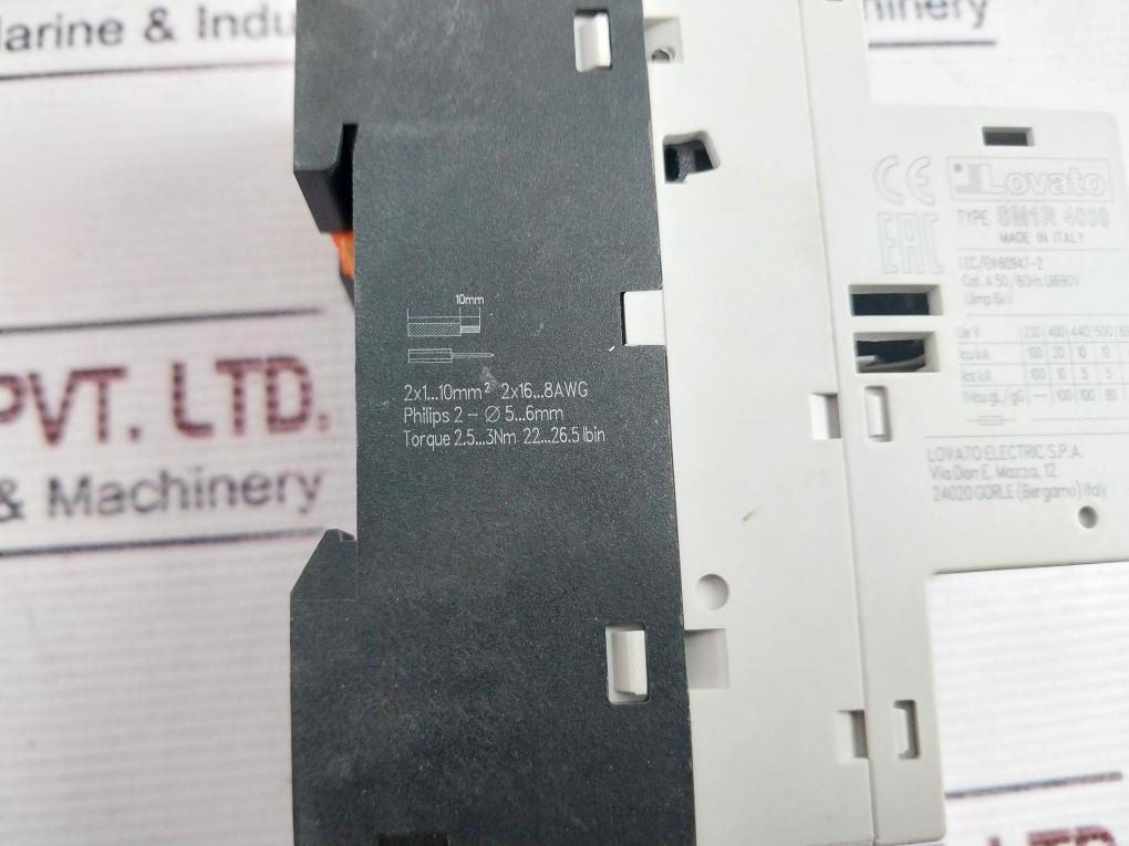 Lovato Electric Sm1R4000 3 Poles Motor Protection Circuit Breaker 520A 690V