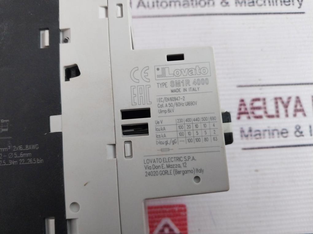 Lovato Electric Sm1R4000 3 Poles Motor Protection Circuit Breaker 520A 690V