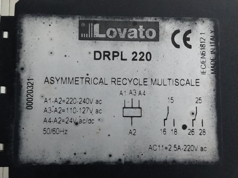 Lovato Electronic Modular Time Relay 31Drpl220 50/60Hz