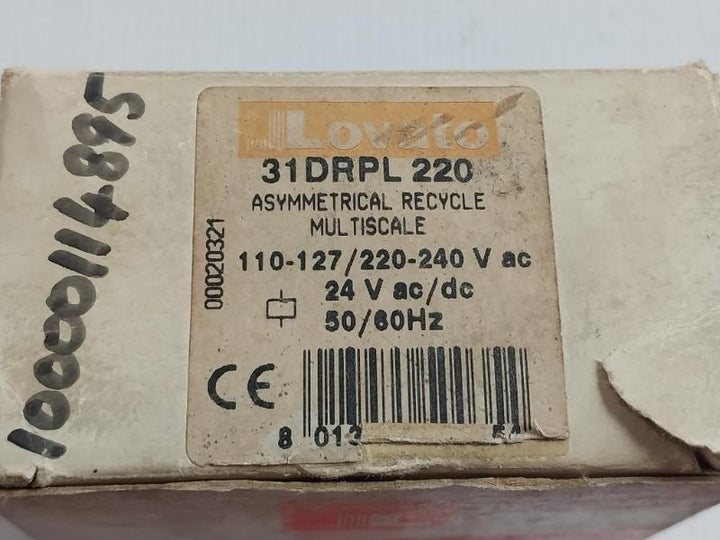Lovato Electronic Modular Time Relay 31Drpl220 50/60Hz