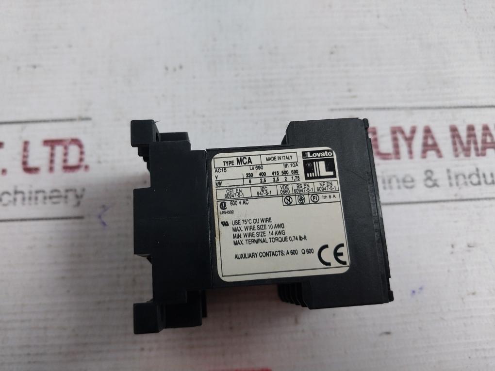 Lovato Mca 31E Control Relay 220-230V 10A 50/60Hz 10-14Awg