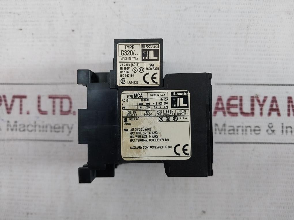 Lovato Mca 31E Control Relay G320/3 Ui690 10A/6A