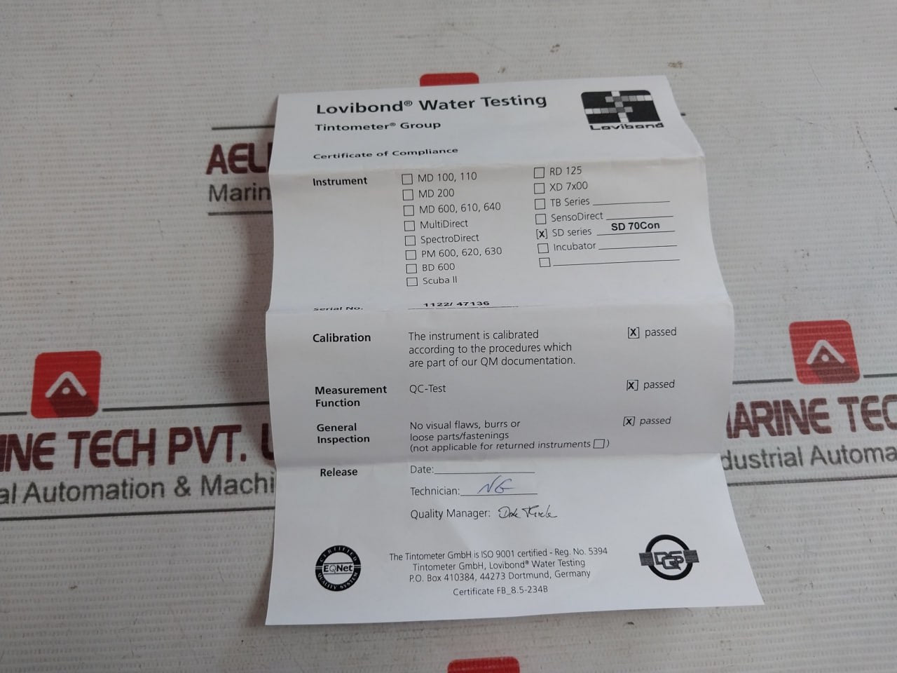 Lovibond Sd 70 Conductivity Portable Tester 4049991147451, 70-1622021