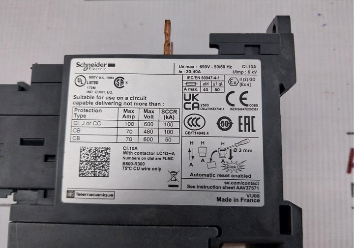 Lrd340 Schneider Electric Thermal Overload Relay 30-40A,690V-50/60Hz