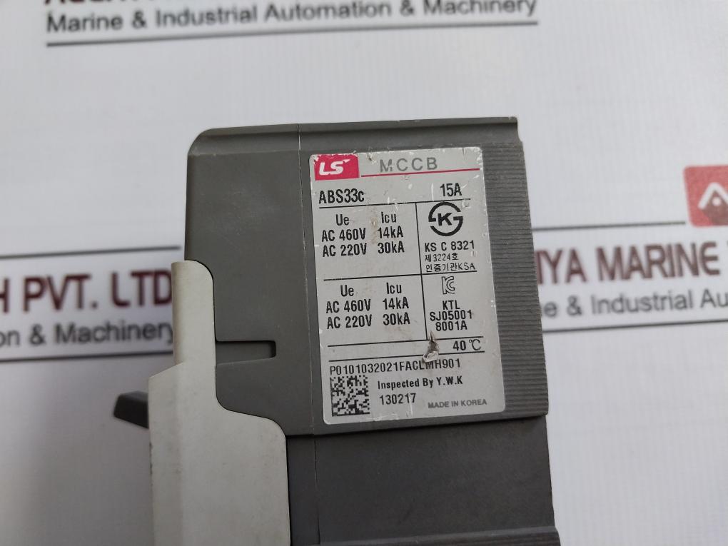 Ls Abs 33C Circuit Breaker 480/500V - 7.5Ka Ac460V 14Ka 8001A