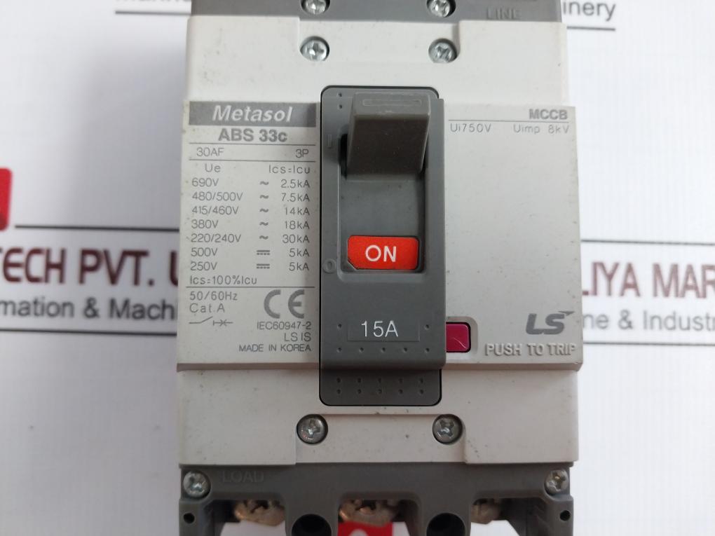 Ls Abs 33C Circuit Breaker 480/500V - 7.5Ka Ac460V 14Ka 8001A