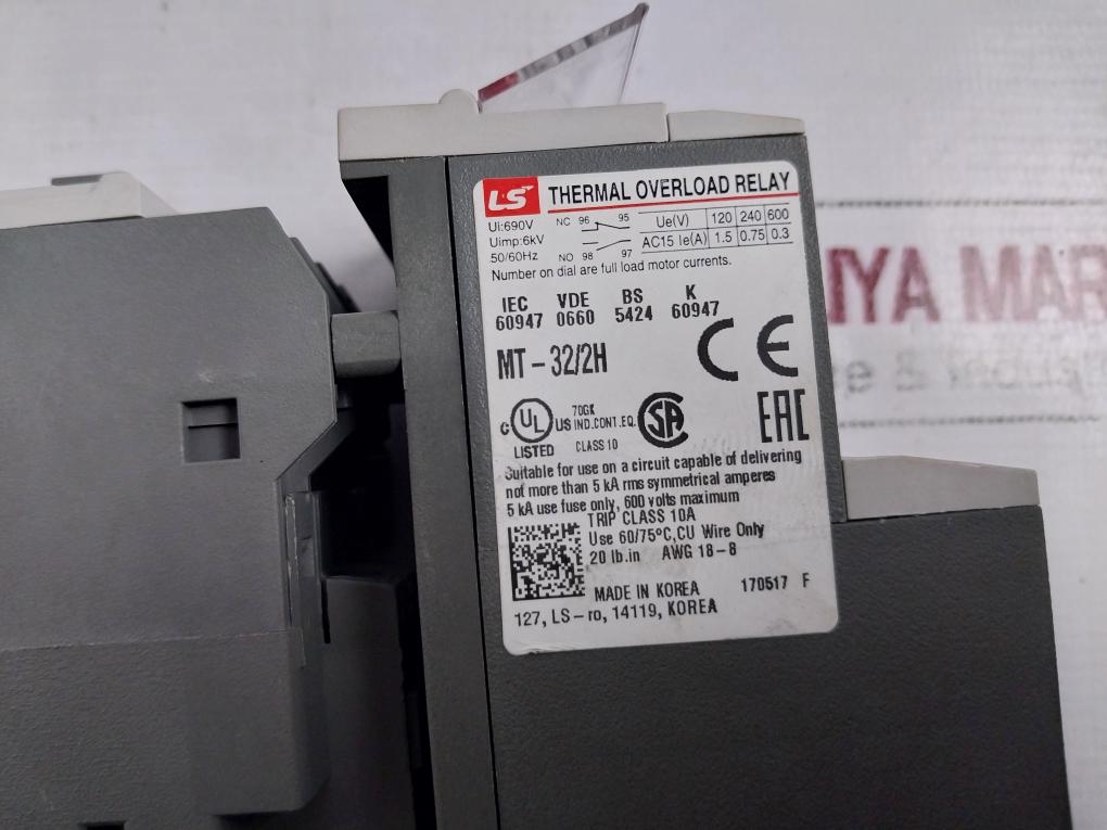 Ls Mt-32/2h Thermal Overload Relay, 50/60hz, 690v