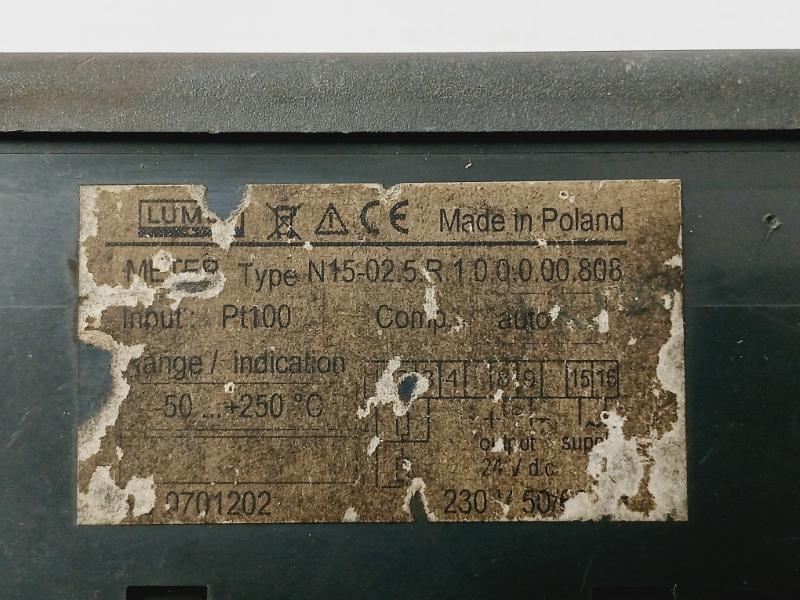 Lumel N15-02.5.R.1.0.0.0.00.808 Digital Panel Meter Pt100 230V 50/60Hz